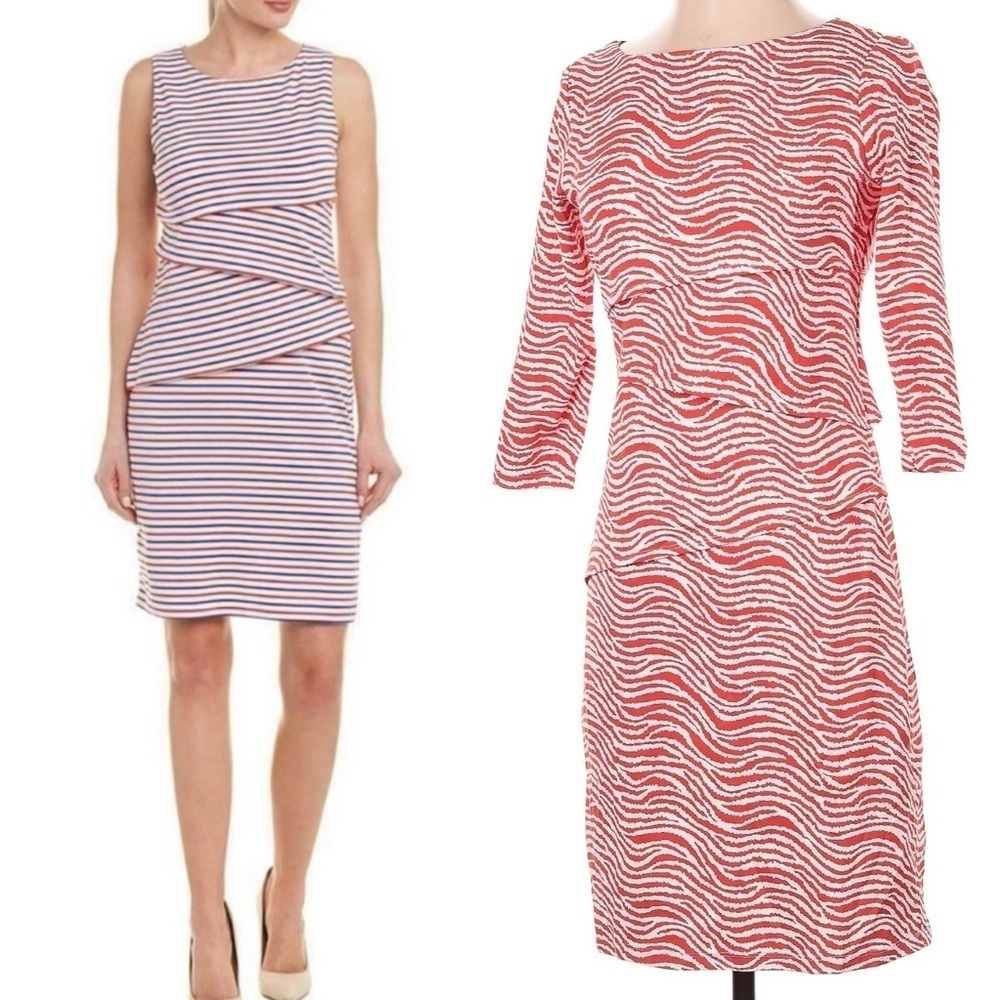 J. Mclaughlin Nicola Stretch Dress 3/4 sleeve Layers